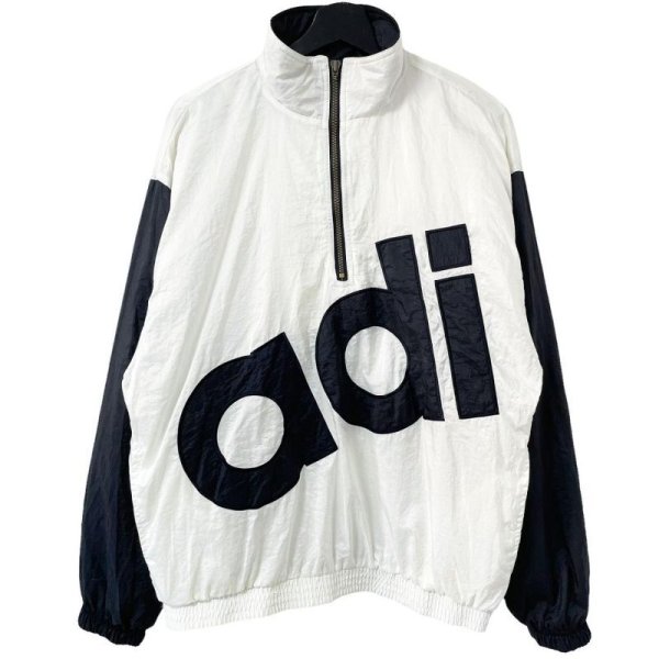 画像1: 90s adidas BIG LOGO HALF ZIP NYLON JACKET (1)