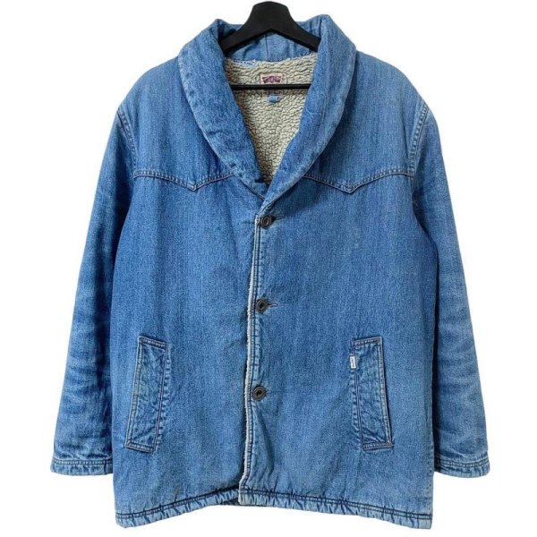 画像1: 80s イタリア製 LEVI'S SHAWL COLLAR 裏BOA DENIM JACKET (1)