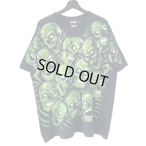 画像1: 01s LIQUID BLUE SKULL TEE SHIRT (1)