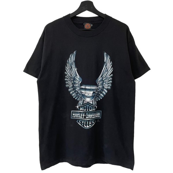 画像1: 90s USA製 HARLEY DAVIDSON METALIC EAGLE TEE SHIRT (1)