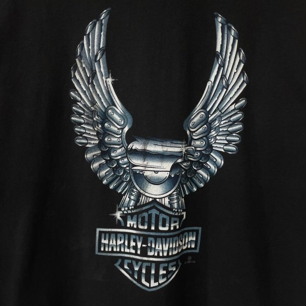 画像2: 90s USA製 HARLEY DAVIDSON METALIC EAGLE TEE SHIRT (2)