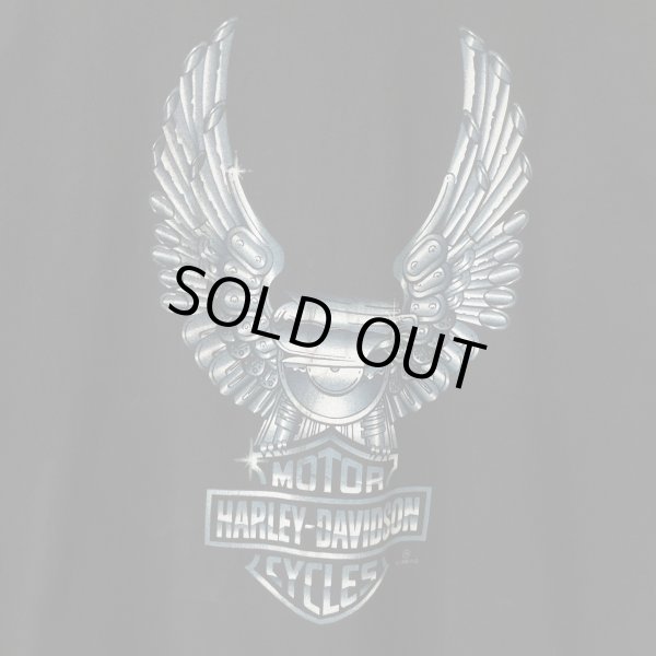 画像2: 90s USA製 HARLEY DAVIDSON METALIC EAGLE TEE SHIRT (2)