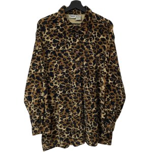 画像: 90s CARACITY KNIT VELOURS LEOPARD PAJAMA L/S SHIRT