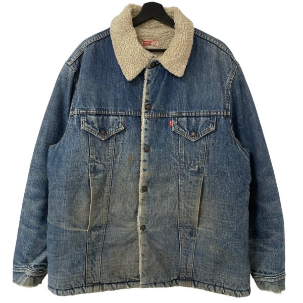 画像1: 70s USA製 LEVI'S BOA DENIM LONG JACKET (1)