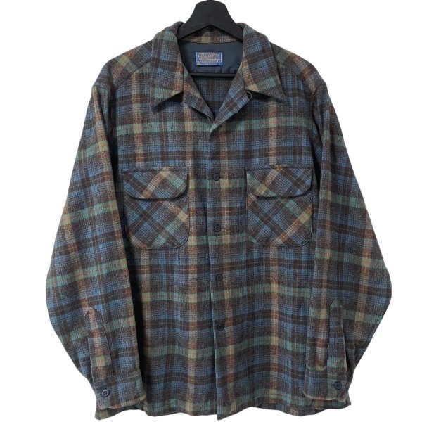 画像1: 70s USA製 PENDLETON BOARD L/S SHIRT (1)