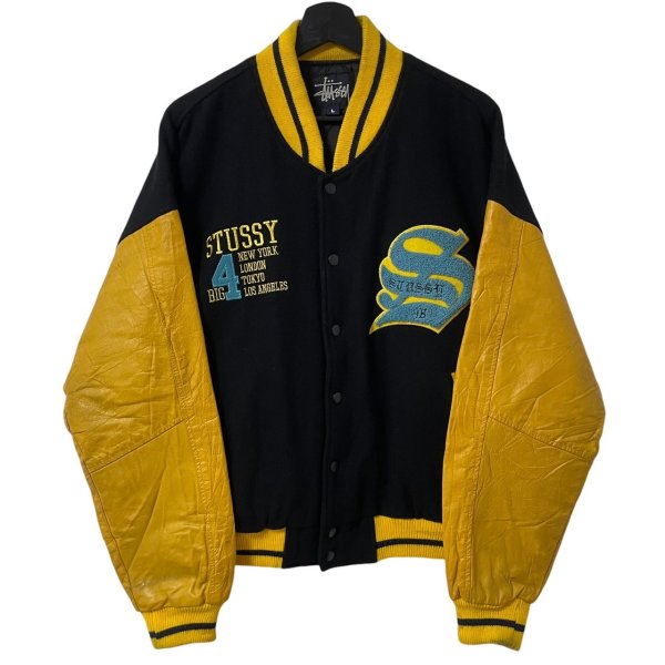 画像2: 90s USA製 OLD STUSSY ''BIG 4'' VARSITY JACKET (2)