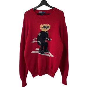 画像: 90s RALPH LAUREN POLO BEAR HAND KNIT SWEATER