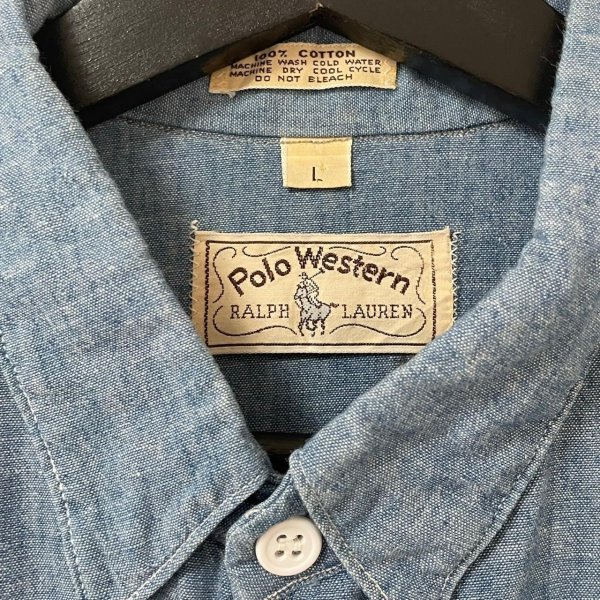 画像4: 70s USA製 POLO WESTERN RALPH LAUREN CHAMBRAY WESTERN SHIRT (4)