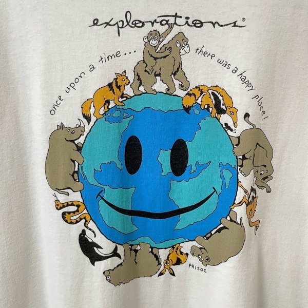 画像2: 90s USA製 SMILEY EARTH TEE SHIRT (2)