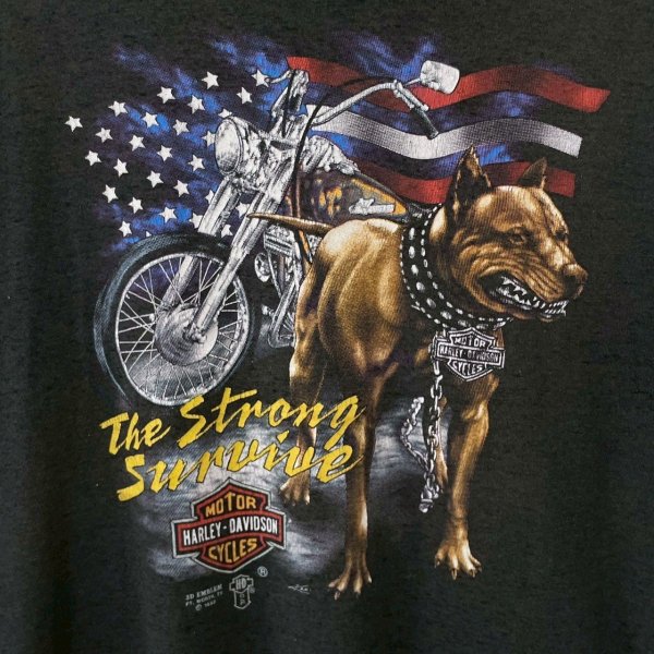 画像2: 80s USA製 HARLEY DAVIDSON 3D EMBLEM TEE SHIRT (2)