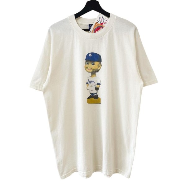 画像1: DEADSTOCK 90s DODGERS BOBBLE HEAD TEE SHIRT (1)