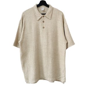 画像: 90s USA製 CHECKER FLAG COTTON POLO SHIRT