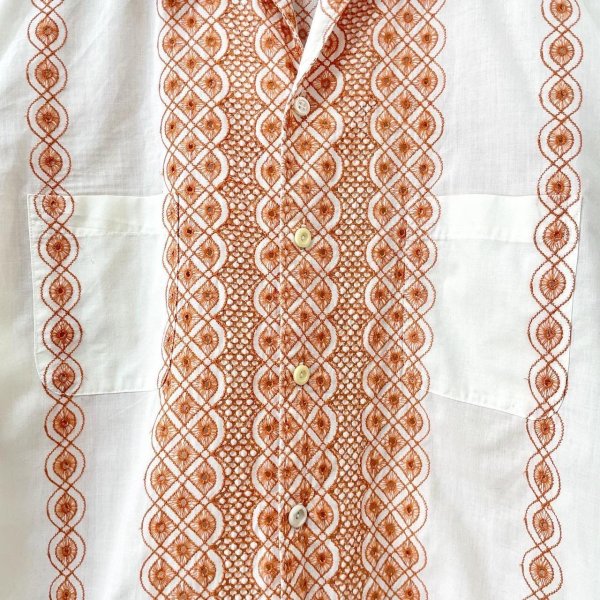 画像3: 〜80s LACE EMBROIDERY S/S SHIRT (3)