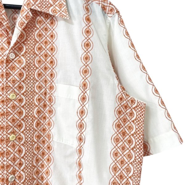画像4: 〜80s LACE EMBROIDERY S/S SHIRT (4)