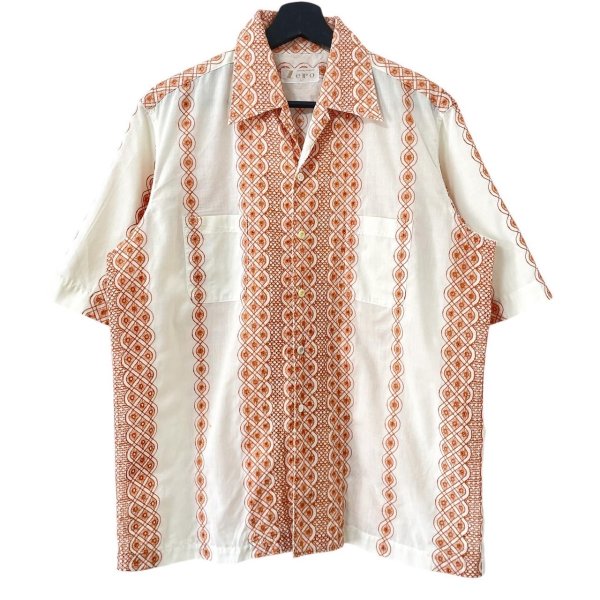 画像1: 〜80s LACE EMBROIDERY S/S SHIRT (1)