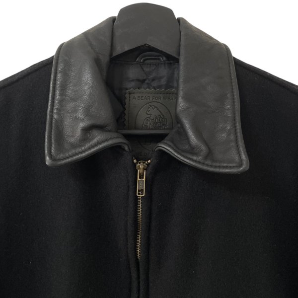 画像2: 00s USA製 GOLDEN BEAR WOOL LEATHER JACKET (2)