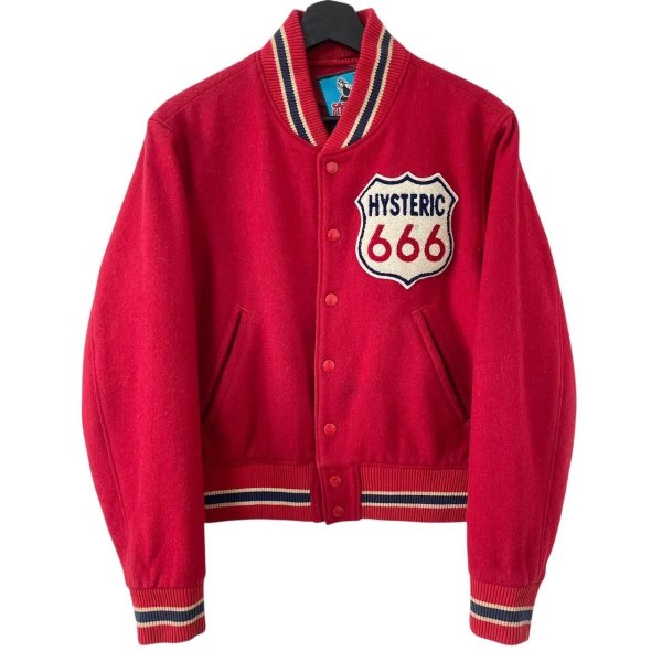 画像1: 90s HYSTERIC GLAMOUR VARSITY JACKET (1)