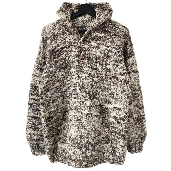 画像1: 80s WOOL KNIT HOODIE (1)