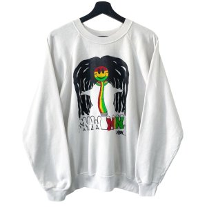 画像: 90s USA製 SNOW MAN RASTA SMILEY SWEATSHIRT
