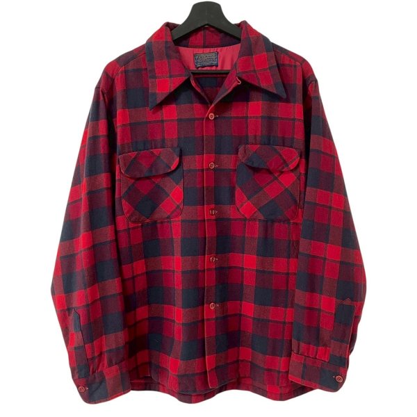 画像1: 70s USA製 PENDLETON BOARD L/S SHIRT (1)