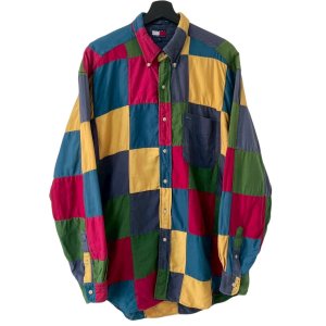 画像: 90s TOMMY HILFIGER PATCHWORK L/S SHIRT