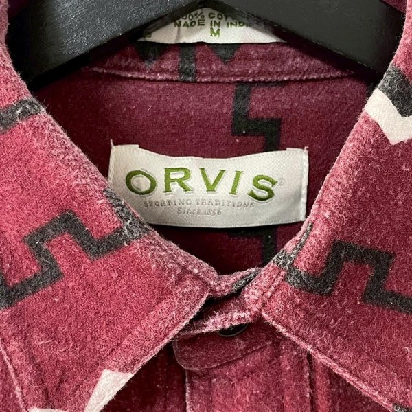 画像3: 90s ORVIS NATIVE PATTERN CHAMOIS CLOTH L/S SHIRT (3)