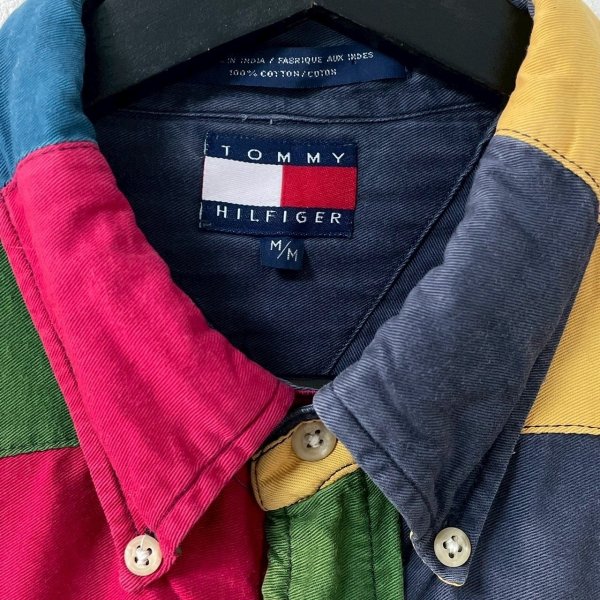 画像3: 90s TOMMY HILFIGER PATCHWORK L/S SHIRT (3)