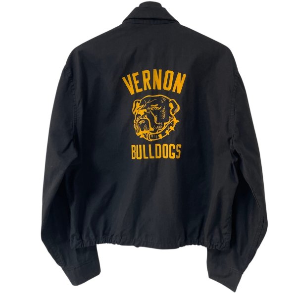 画像1: 50s ~ 60s Tupelo Sports Wear "Bulldog" FLOCKY PRINT DRIZZLER JACKET (1)