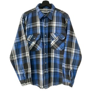 画像: 90s USA製 FIVE BROTHER "BLUE×BLACK" FRANNELL L/S SHIRT